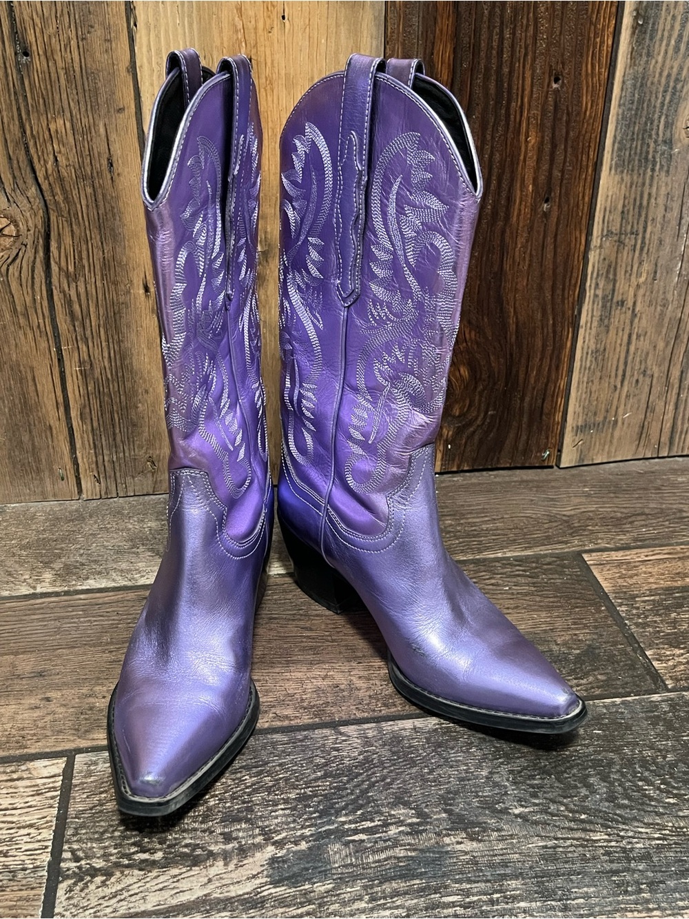 Jeffrey Campbell Purple Embroidered Western Boots